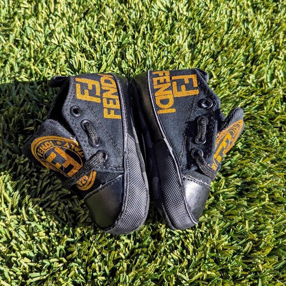 Black and Gold Soft Bottom Baby Shoes - Picture 6 of 7